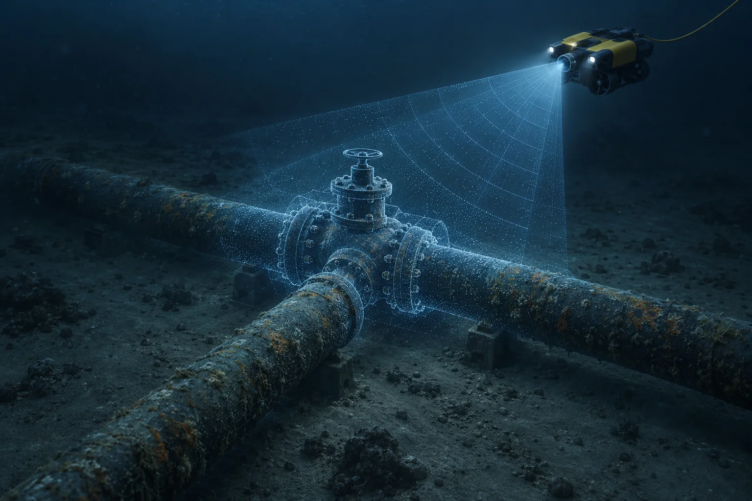 NaviSuite Mobula Sonar (VideoRay) — Сонарное обследование узла подводного трубопровода